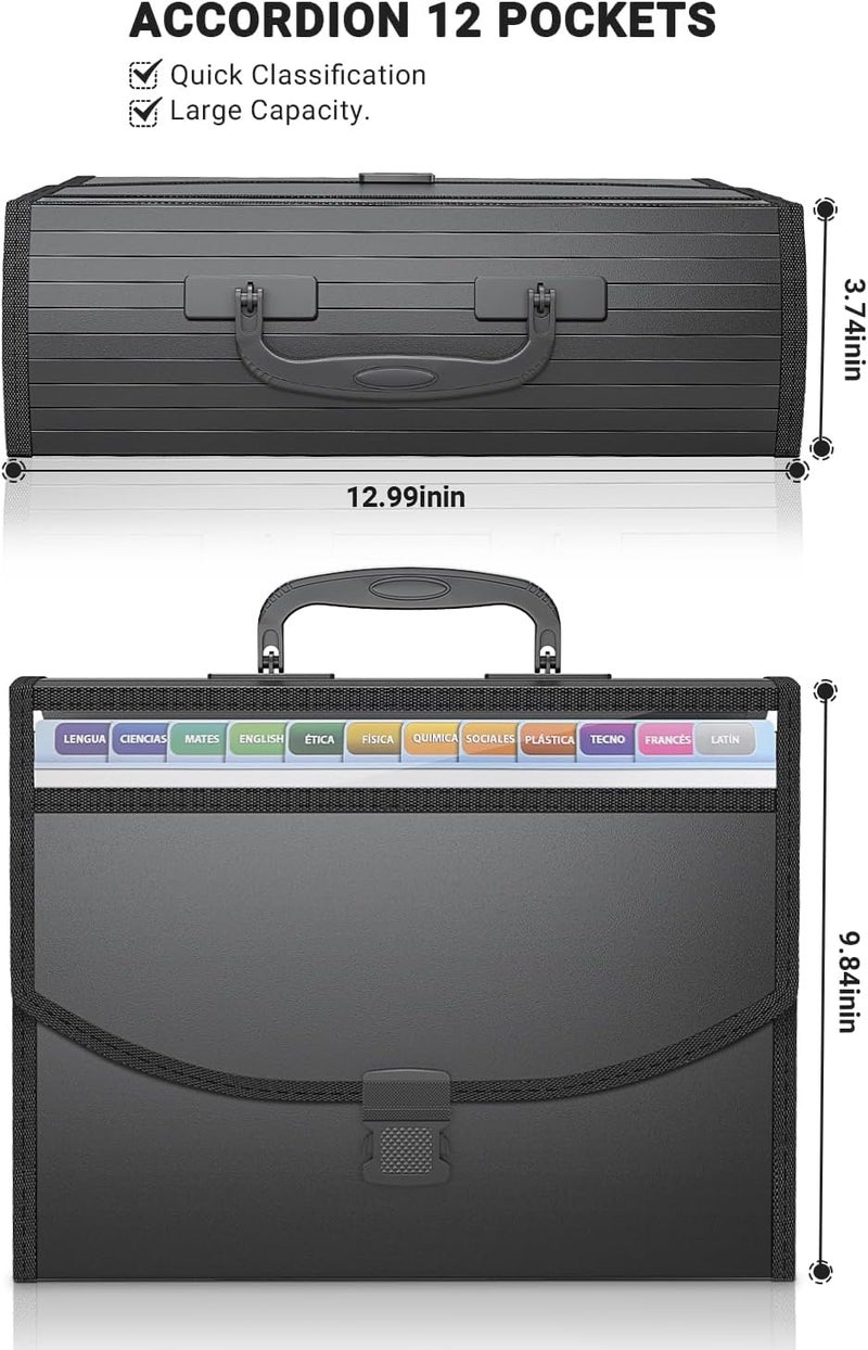 TCJ 25 Pockets Accordion File Organizer with Handle,Expanding File Folders for Documents, A4/Letter Size Paper,a-z Tabs,Perfect Expandable Accordian Filing Folders with Visible Window - Image 3